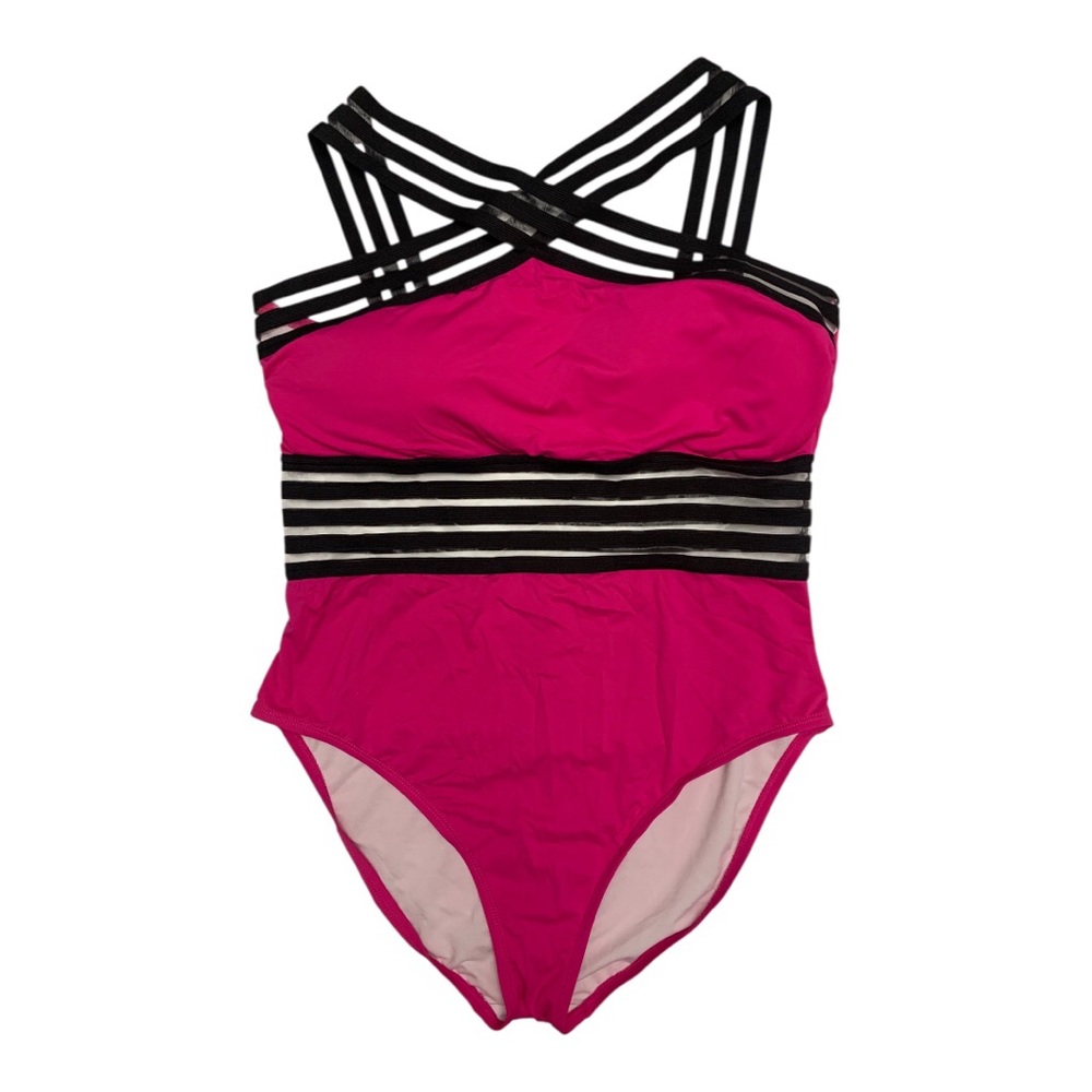 Hilor women's one-piece front crossover swimsuit - Picture 2 of 8